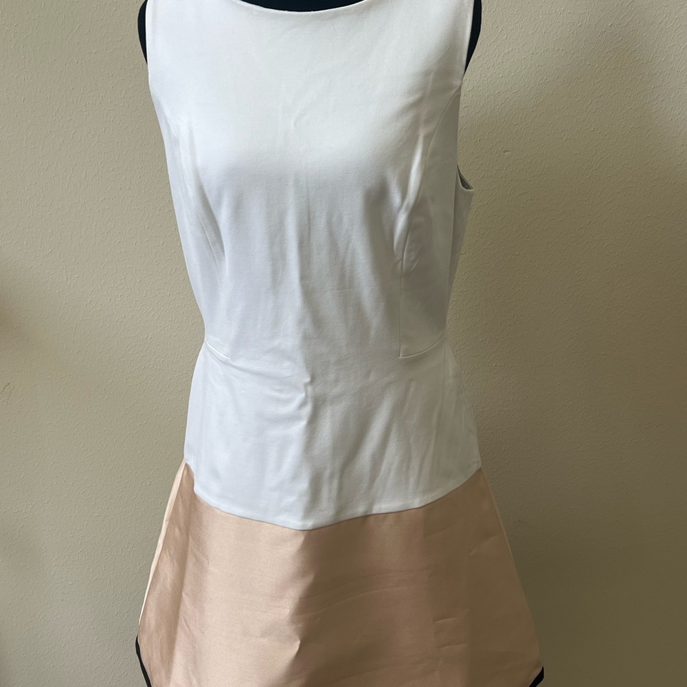 Maeve White and Tan Mini Dress